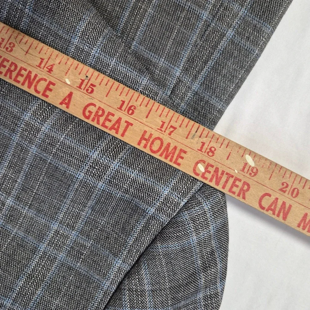 Pronto Uomo Platinum Blazer Mens 38R Gray Plaid Wool Blend Two Button Sport Coat